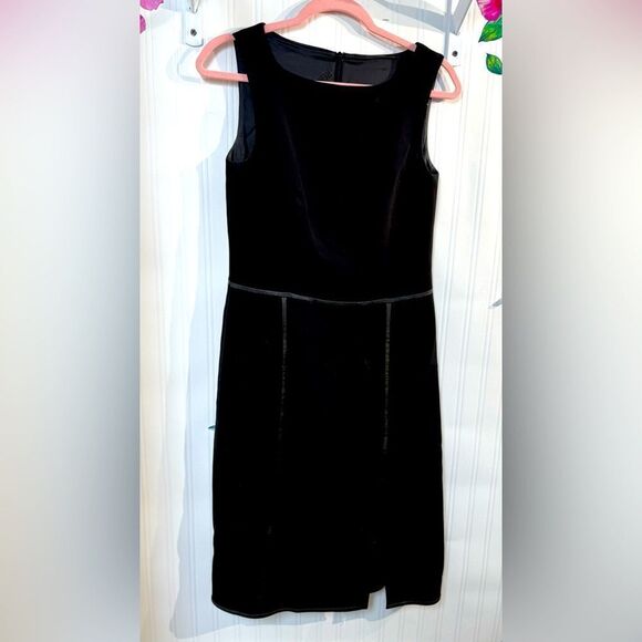 Rena Lange Black Sheath Midi Dress with Slit Size M - Picture 1 of 6